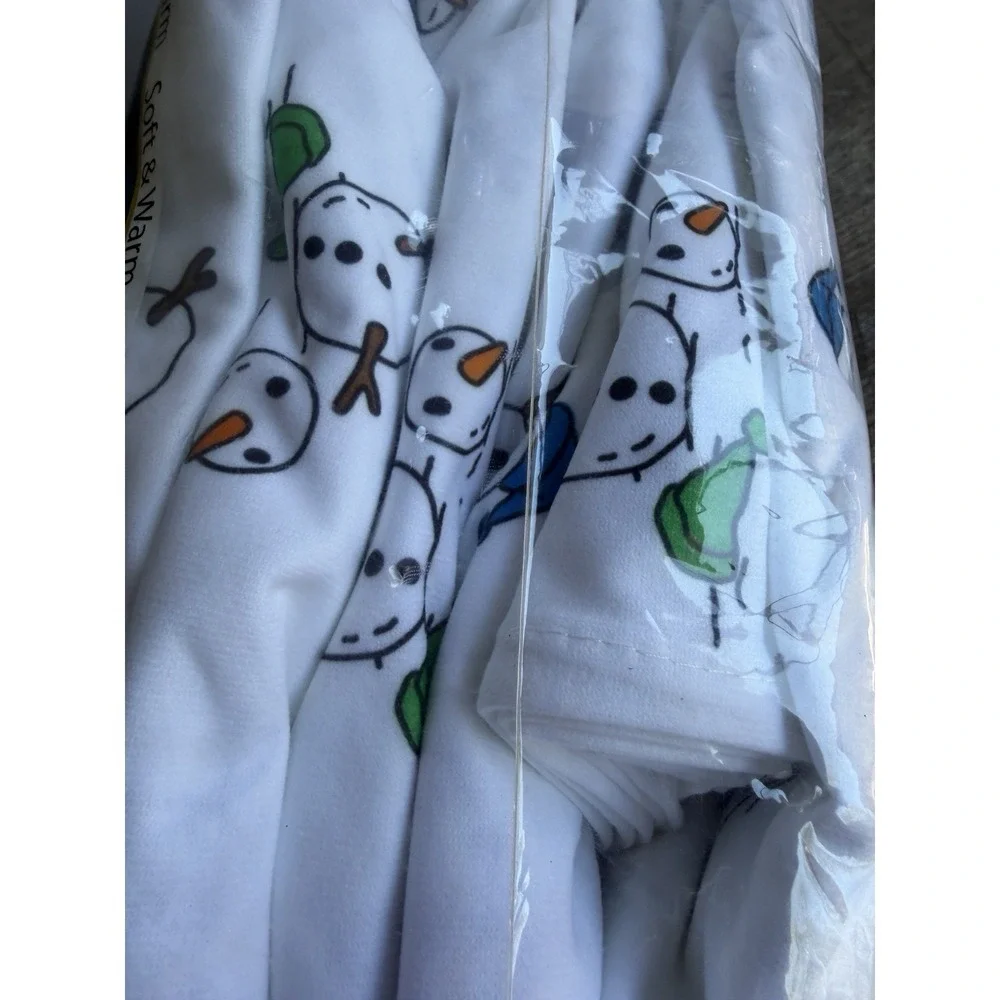 NEW Shavel Home Products Micro Flannel Snowman Printed Sheet Set Full Size